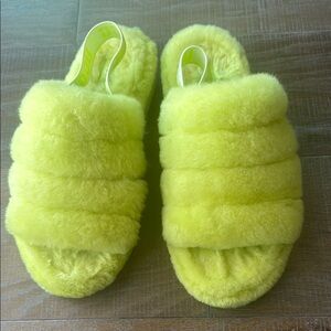 UGG Yellow Fluffy Slippers